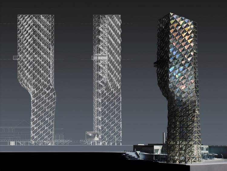 Sung Ho Kim's architectural rendering, 'Winston-Salem Prism Tower.'